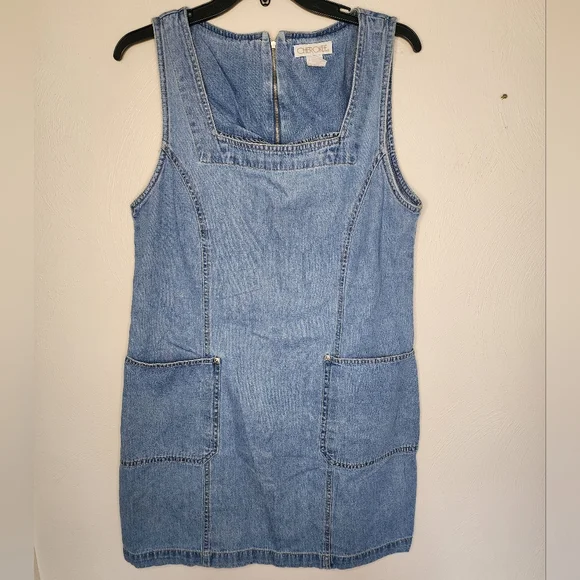 white christmas dresses Skylar Short Sleeve Denim Mini Dress in medium wash main image 1
